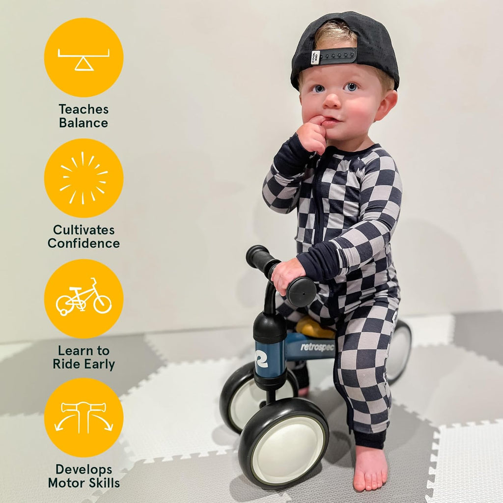 Retrospec Cricket Baby Balance Bike - 4-Wheel Ride-On Toy for Toddlers 12-24 Months | Perfect First Birthday Gift