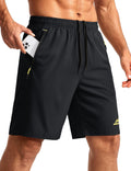 TACVASEN Men's Running Shorts - Quick Dry Lightweight Athletic Shorts with 3 Zipper Pockets | 9" Length
