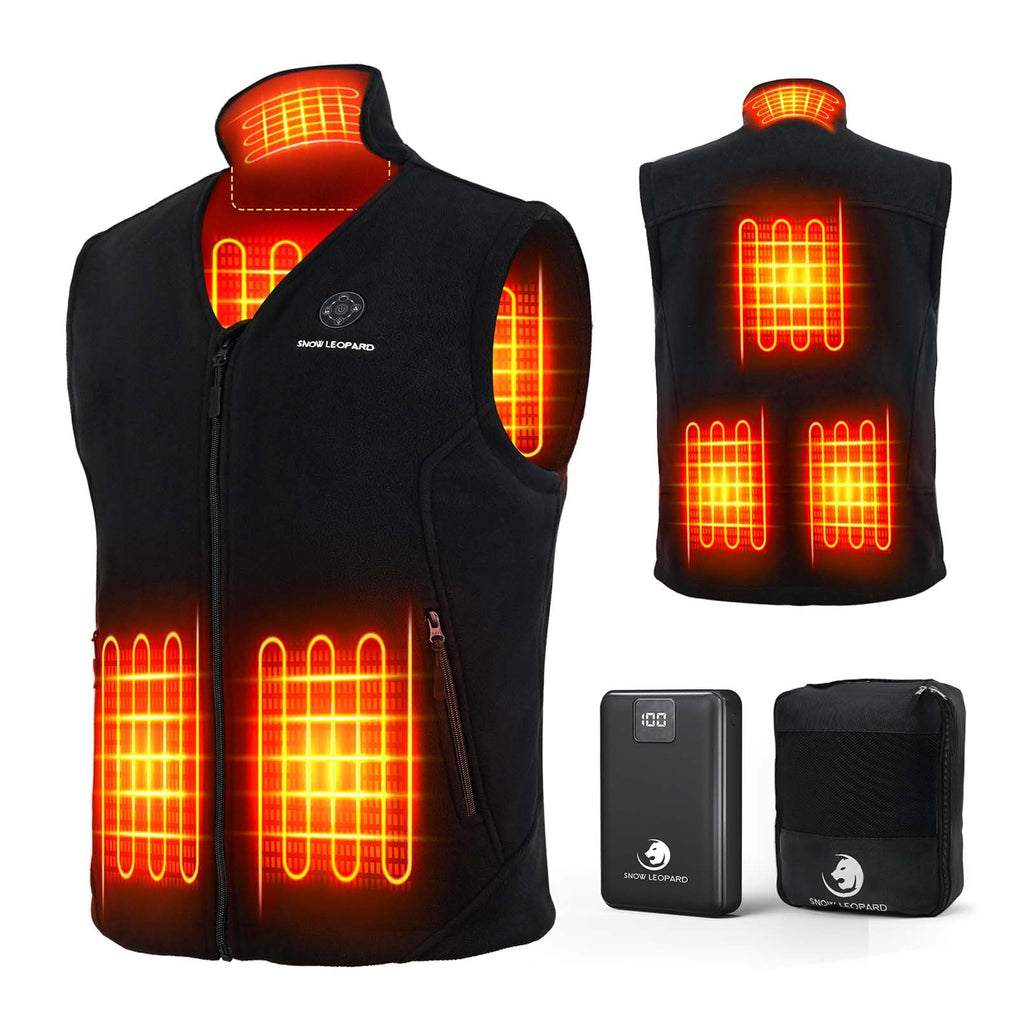 SNOW LEOPARD Heated Vest for Men with Battery Pack Included, Mens Heated Vests 7.4V 16000mAh Rechargeable Men's Electric Vest Winter Warming Heating Vest for Hiking/Golfing/Hunting, XX-Large