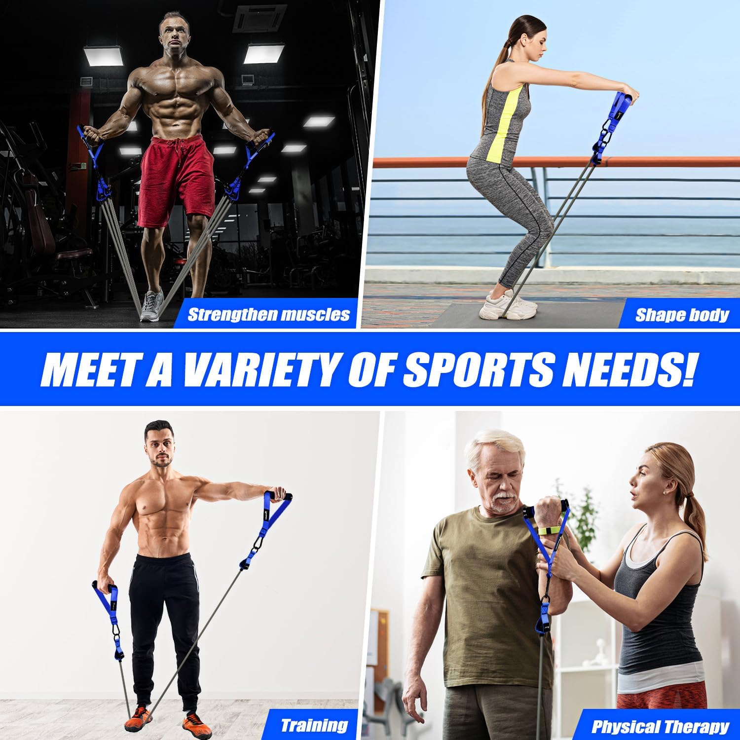 WOQQW Heavy Resistance Bands - 350lbs/450lbs Exercise Bands with Handles for Muscle Strength Training | Home Gym Equipment