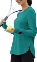 KevaMolly Long Sleeve Workout Tops for Women - UPF 50+ UV Protection, Lightweight Quick-Dry Rash Guard