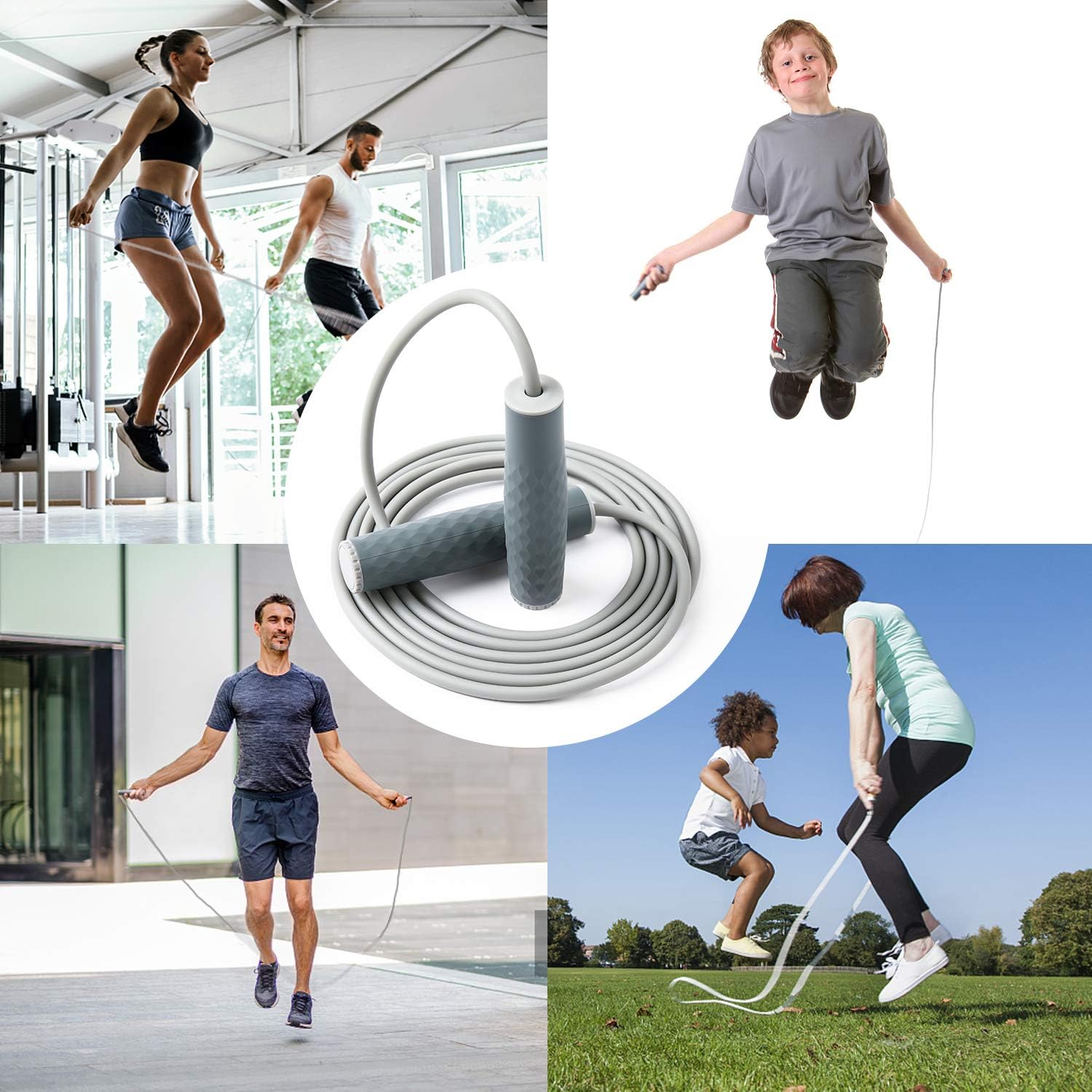 Weighted Jump Rope by Skiennix - 1LB Adjustable Skipping Rope with Comfortable Silicone Grips | Ideal for Cardio and Endurance Training
