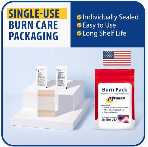 MFASCO First Aid Kit - Comprehensive Burn Care Refill Pack for Emergency Preparedness
