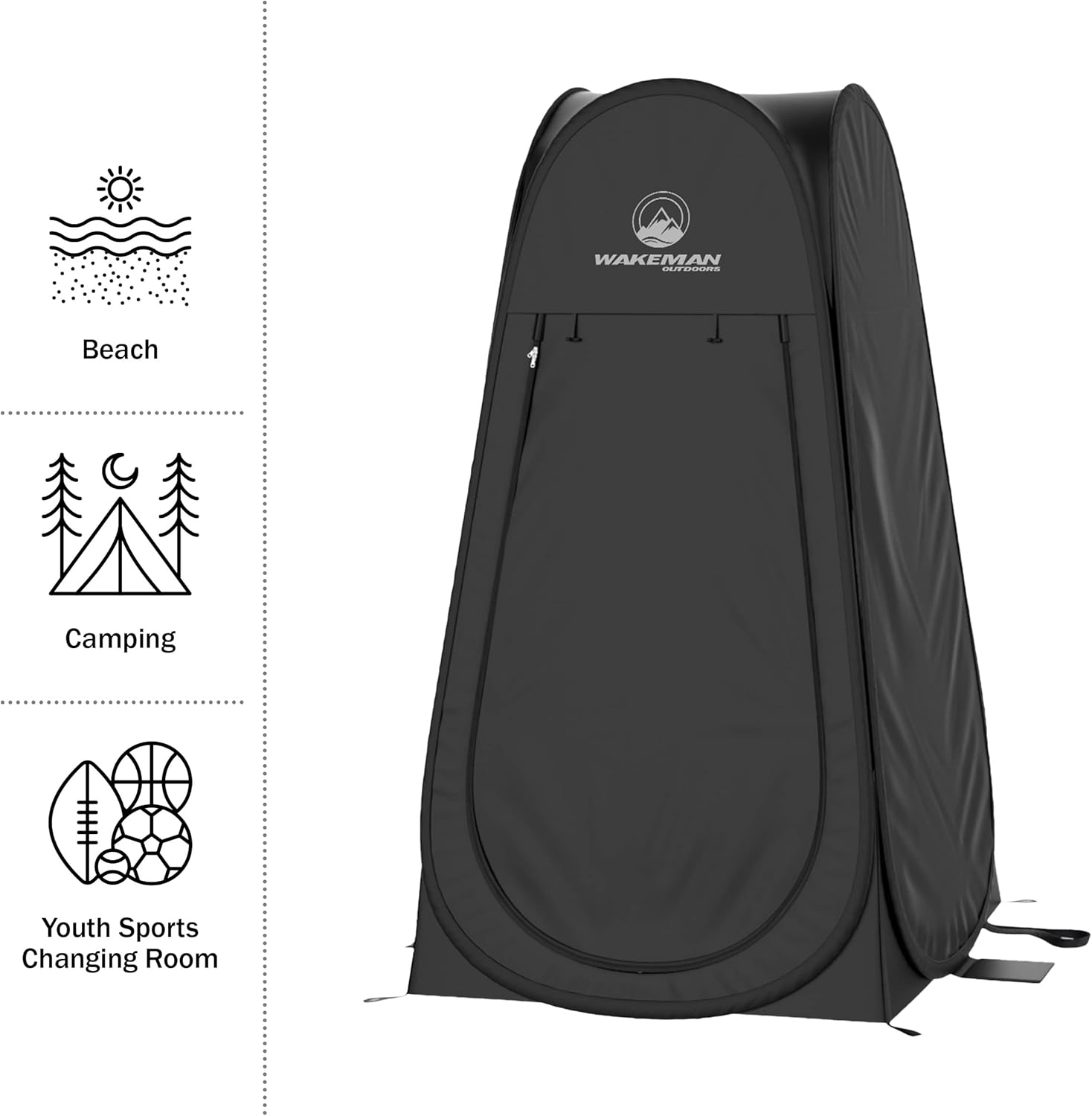 Wakeman Pop-Up Changing Tent - Portable Shower & Dressing Room | 3.3 x 3.3 x 6.2ft, Carry Bag Included