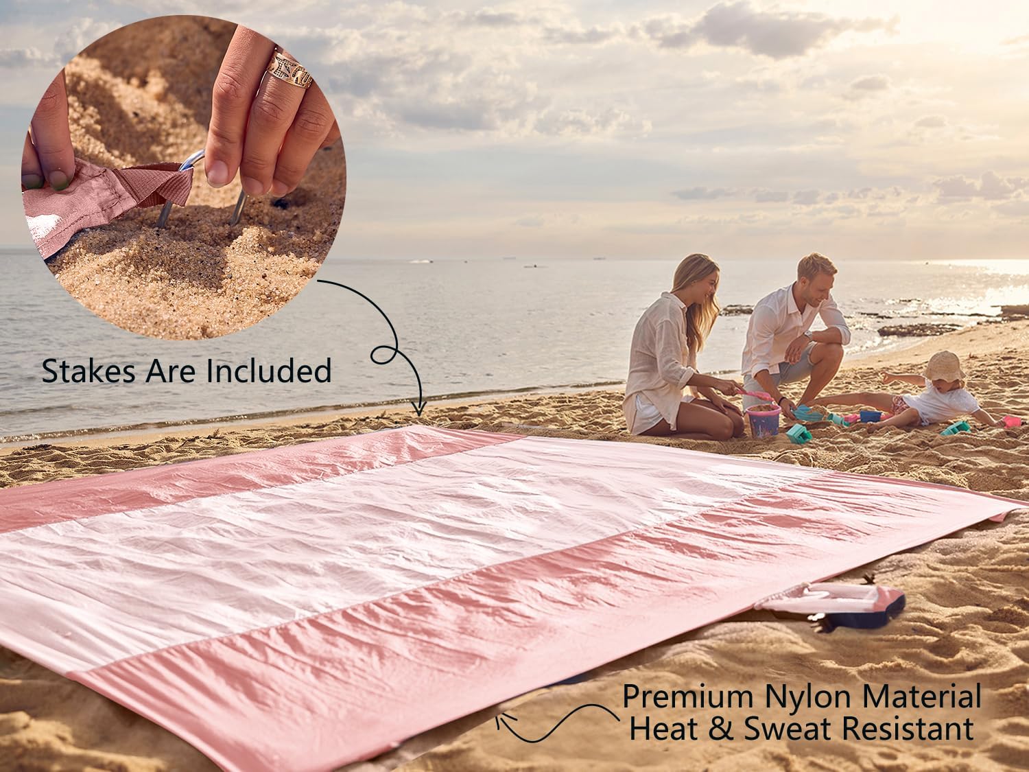 WEKAPO Beach Blanket - Extra Large Sandproof & Waterproof Mat | Quick-Drying, Compact Design for Picnics & Camping