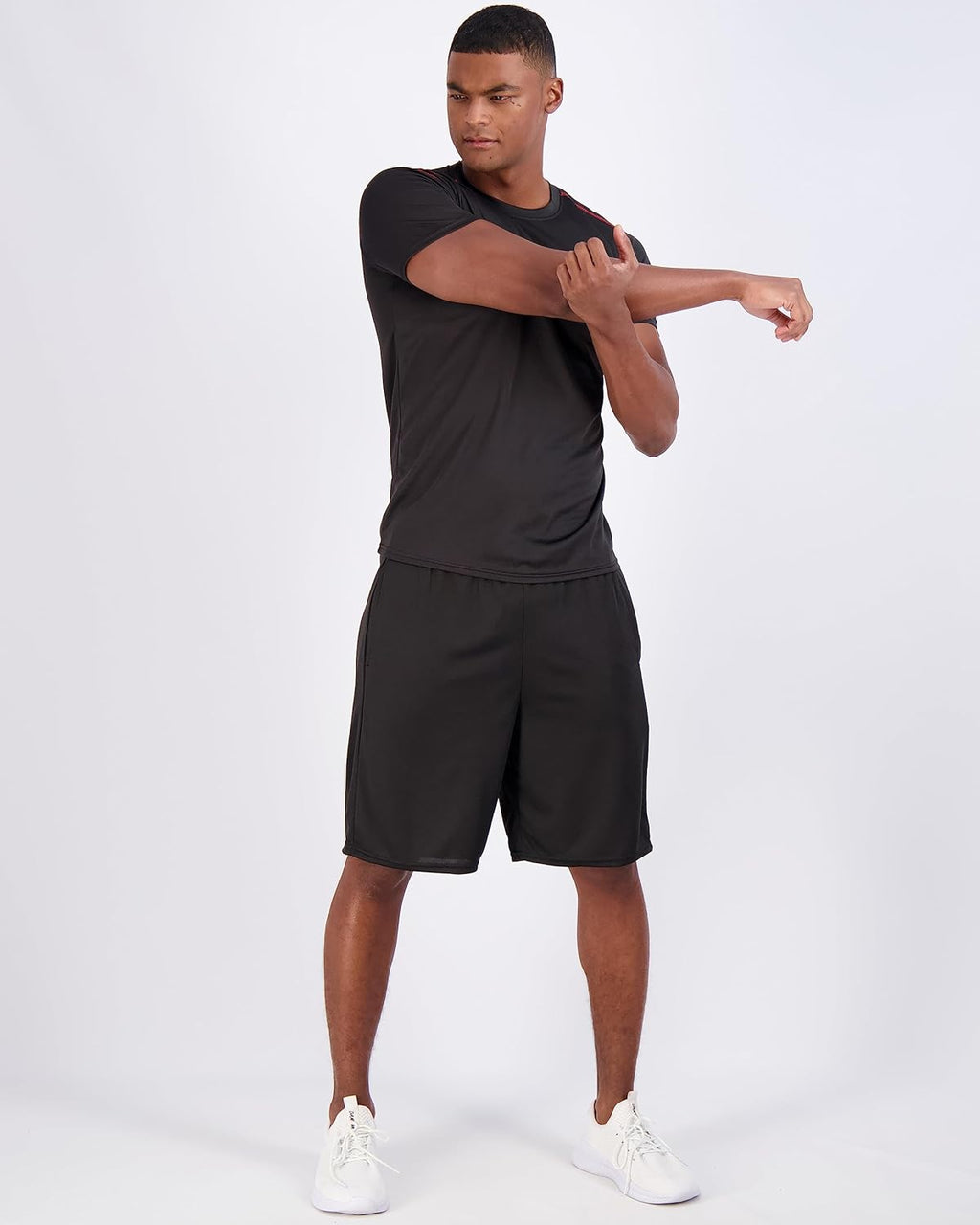 Real Essentials Men's Mesh Short Sleeve Crew Neck T-Shirt - 5 Pack Athletic Tees for Gym | Big & Tall Available