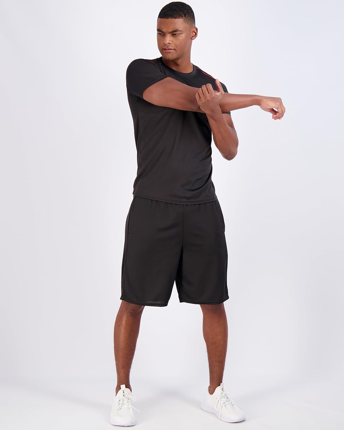 Real Essentials Men's Mesh Short Sleeve Crew Neck T-Shirt - 5 Pack Athletic Tees for Gym | Big & Tall Available