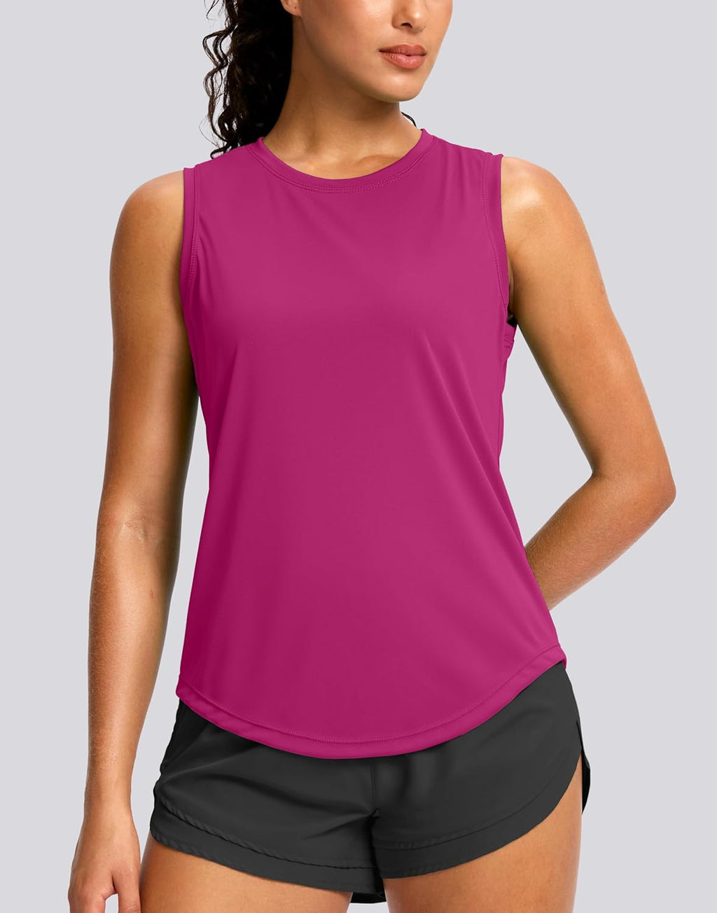 SANTINY Women's Sleeveless Workout Tops - Breathable Lightweight Athletic Tank for Running & Yoga