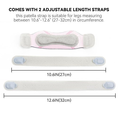 INDEEMAX Knee Brace - Patellar Tendon Support Strap for Pain Relief | 2 Pack, Pink