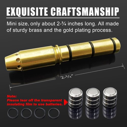 Laser Bore Sight - Accurate End Barrel Laser Sighter for Revolvers, Pistols & Air Guns