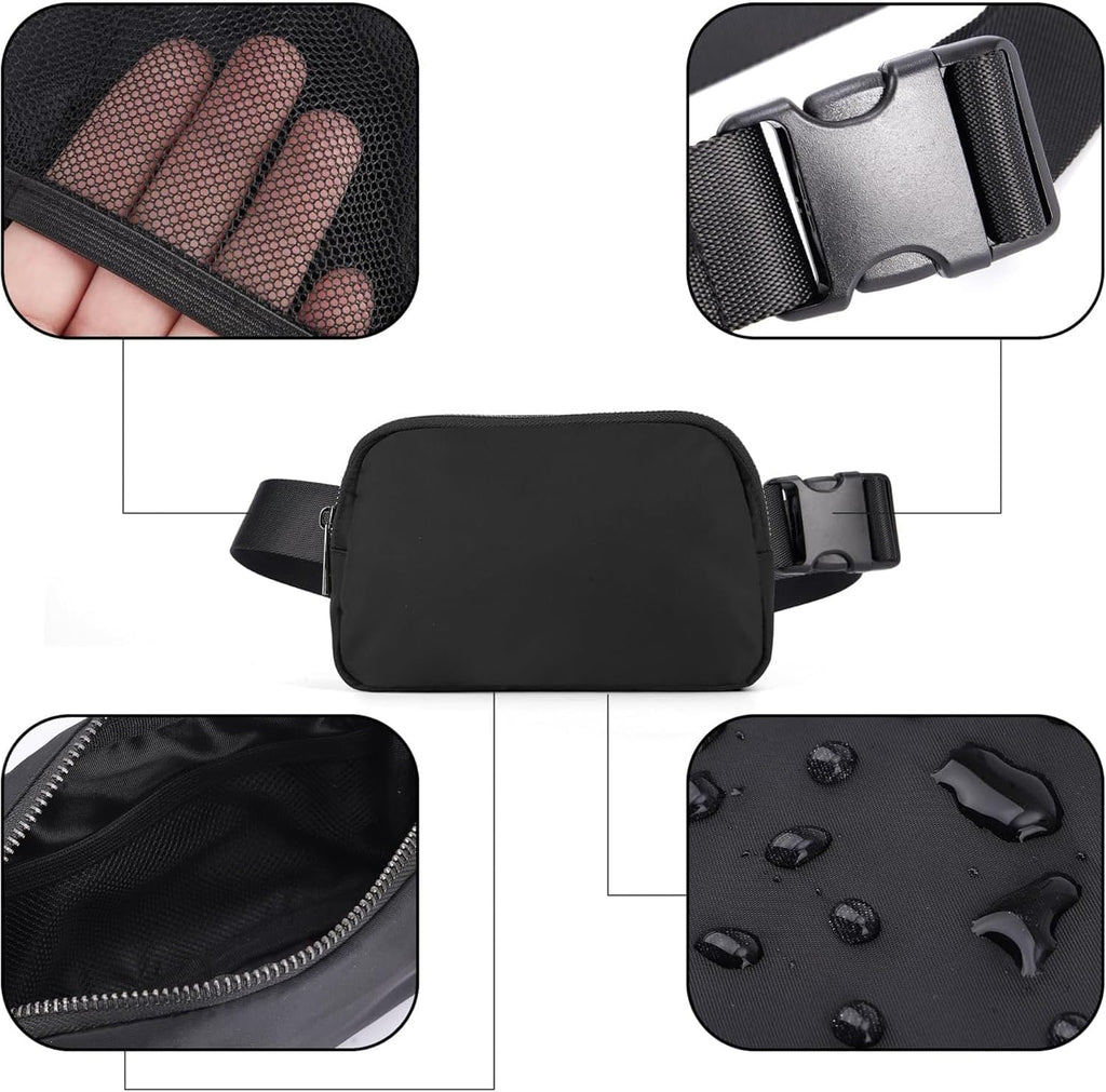 Skiennix Mini Black Fanny Pack - Stylish Crossbody Bag for Men & Women | Perfect Gift for Mom