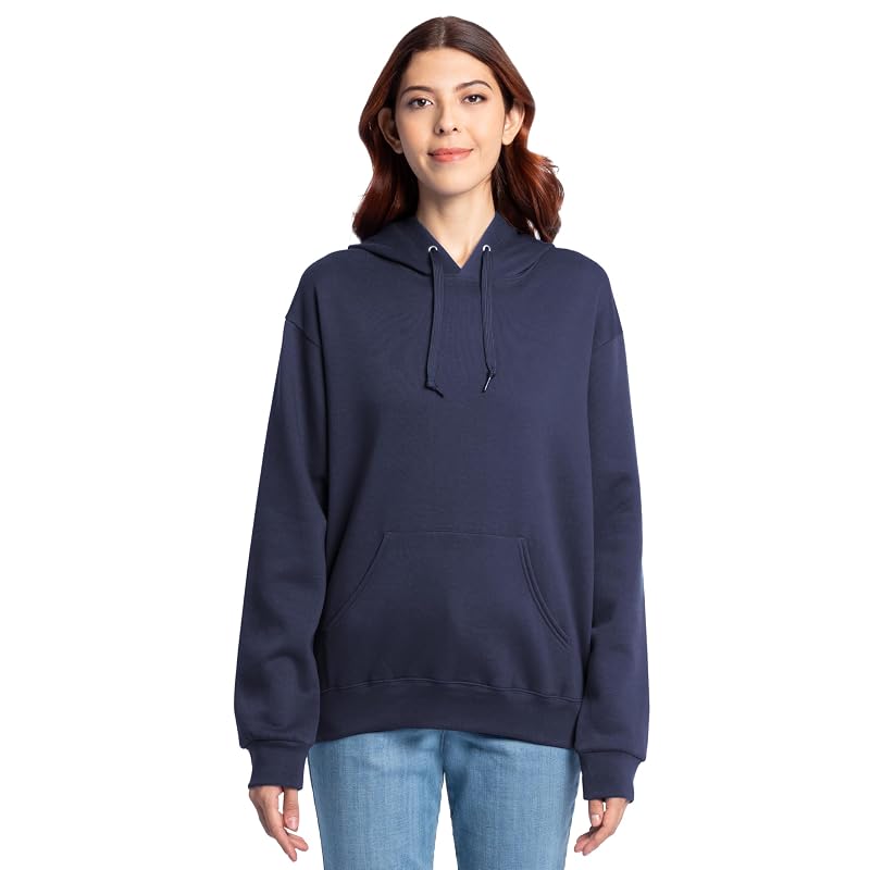 Fruit of the Loom EverSoft Fleece Pullover Hoodie for Men, Navy, X-Large