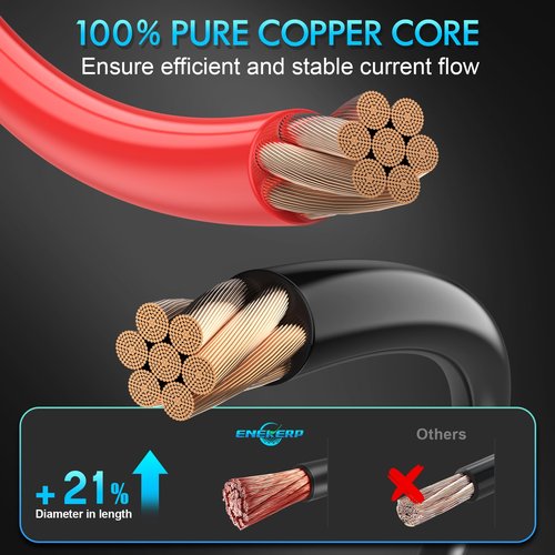ENEKERP 7PCS Golf Cart Heavy Duty Battery Cables, Fit Club Car DS 1994-UP 4 Awg 36 & 48 Volt 4 Gauge Golf Cart Battery Cables, Club Car DS Battery Wiring Kit, Golf Cart Pure Copper Wiring Kits