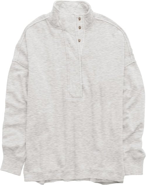 Gacaky Oversized Casual Sweatshirt for Women - Long Sleeve Button Henley Neck Pullover Top
