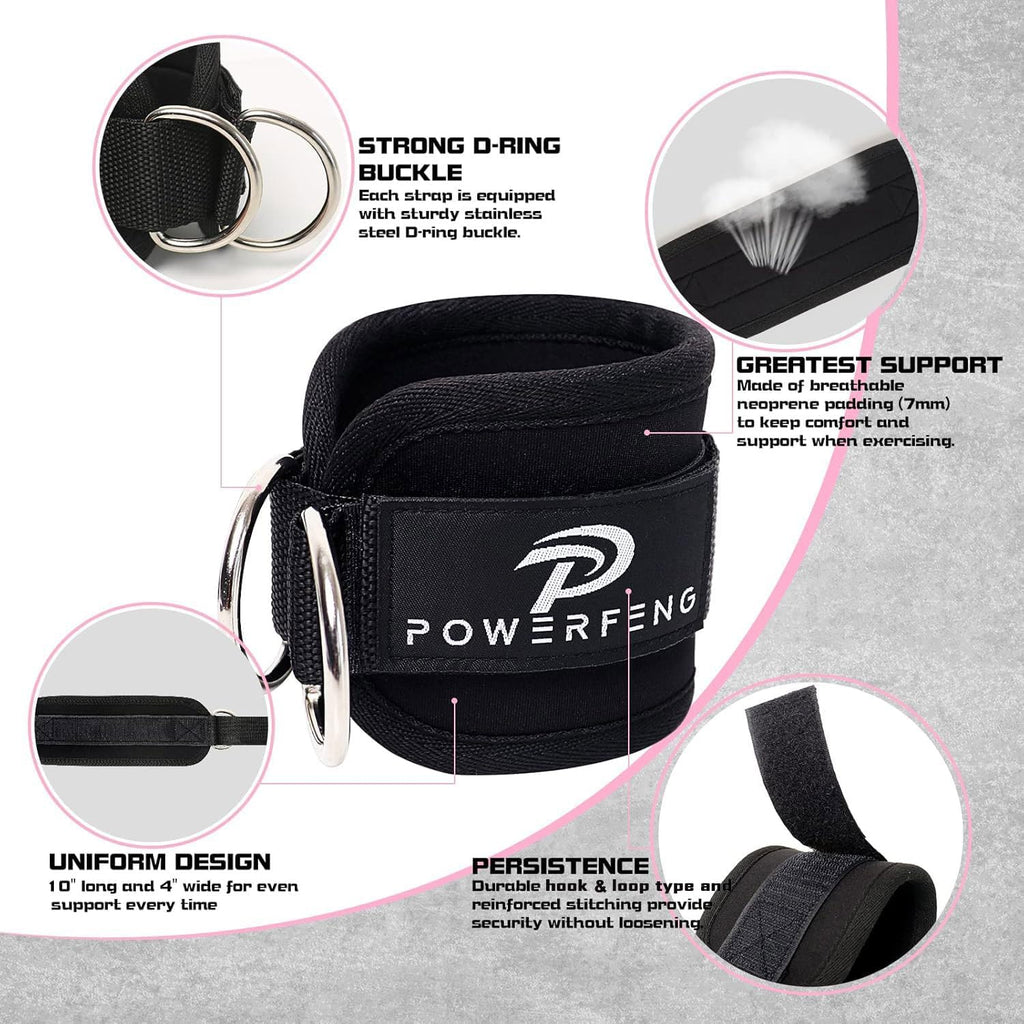 Skiennix Ankle Strap Cable Machine - Glute Kickback Cuffs for Leg Workouts | Home Gym Essentials