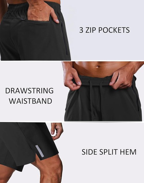 COOFANDY Men's Athletic Running Shorts - Quick Dry Lightweight 7" Gym Shorts for Tennis & Hiking