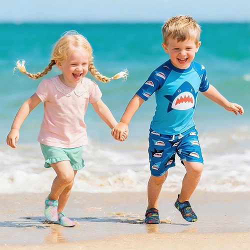 LeIsfIt Kids Water Shoes - Quick Dry Aqua Socks for Boys & Girls | Breathable Non-Slip Swim Shoes