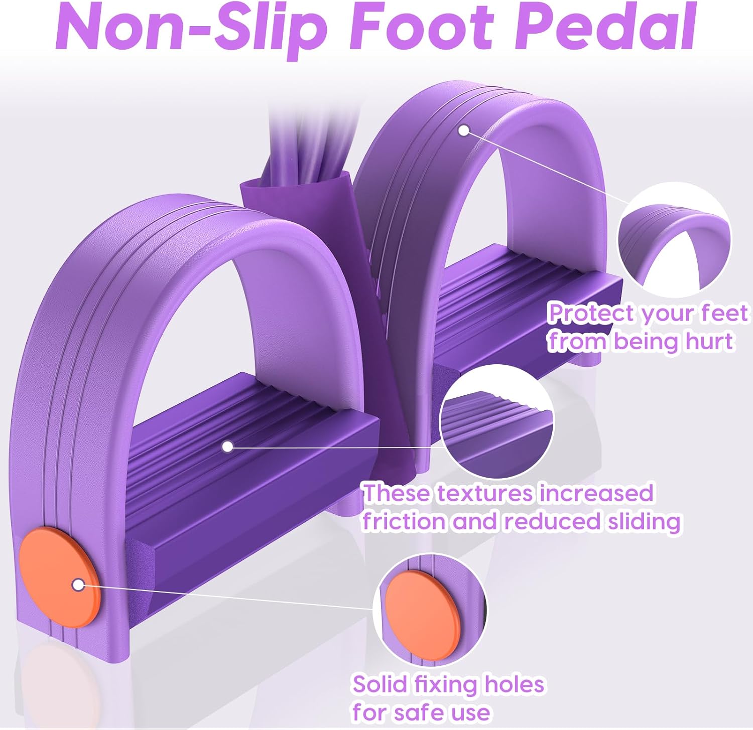 Resistance Bands - Skiennix 6-Tube Elastic Foot Pedal Set for Full-Body Workout | Natural Rubber