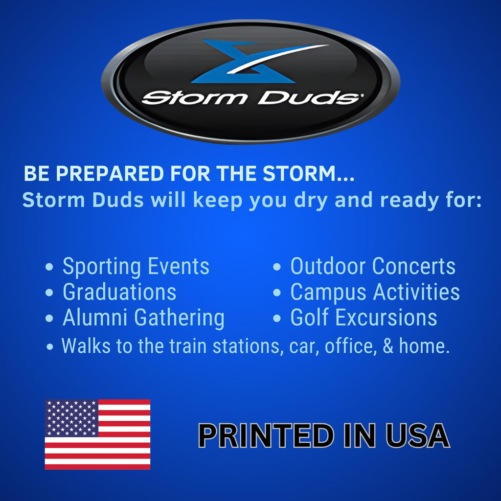 Storm Duds Ultra-Water Resistant Football Umbrella - 42” Coverage w/Molded Handle and Wrist Strap - Flexible, Wind & Rust Resistant Folds to 15.5 Inches
