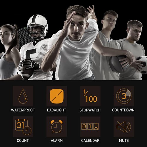 Dretec Digital Stopwatch - Waterproof Design with Backlight | Sleek Black Finish