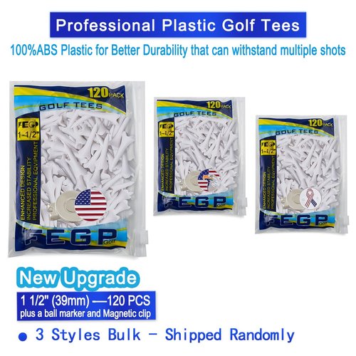 1 1/2 Inch Plastic Golf Tees,Short Tees 120 Pack-4 Prongs with Low Friction Design for Iron,Par Threes,Hybrids and Driving Range,with High Stability and Low-Friction White Golf Tees (120 Pack)