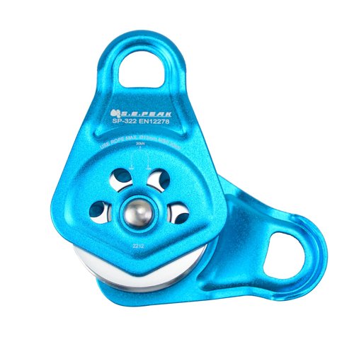 S.E.PEAK 30kN Upgraded Rescue Single Pulley Sheave with Swing Plate,CE High Strength Pulley for Backyard Zipline, Climbing, Rock Rescue Lifting, Hauling, Fit Rope up to 13 mm/Holds Up to 6750lbs,Blue