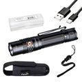 Fenix PD36R V2.0 1700 Lumen Rechargeable Flashlight, USB-C Tactical Duty Light with Battery, and LumenTac Organizer