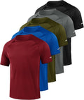 Little Beauty 5 Pack Workout T Shirts for Men Mesh Fast Dry Gym Shirts Moisture Wicking Short Sleeve T-Shirt