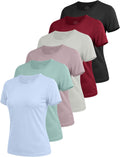 Skiennix Women's Athletic T-Shirts - 6 Pack Short Sleeve UPF Sun Protection Quick-Dry Tees | Perfect for Yoga & Running