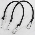 ZHOUBIN 18-Inch Black Bungee Cords - Durable with Carabiner Hooks | Set of 2