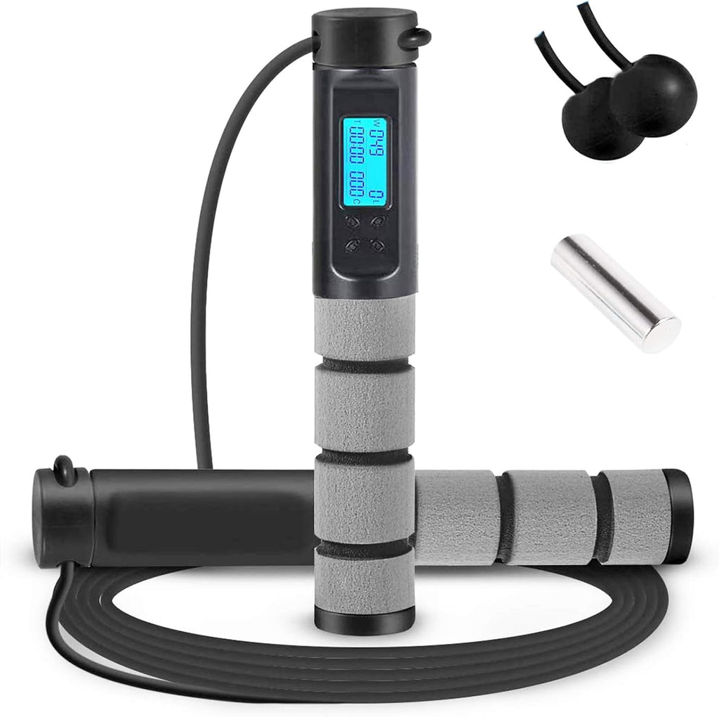 Skiennix Digital Weighted Jump Rope - Adjustable Speed with Calorie Counter | Fitness Training for All Ages