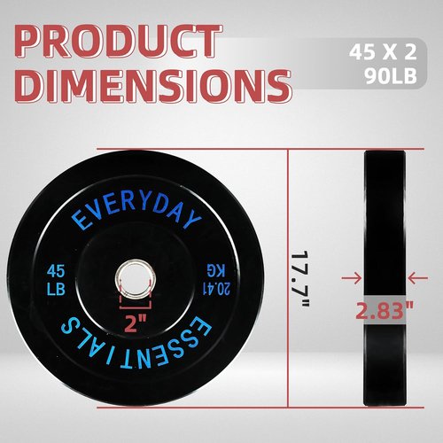 Fitvids Olympic Bumper Plates - Ideal Weight Plates for Weightlifting & Strength Training | Multiple Weights Available