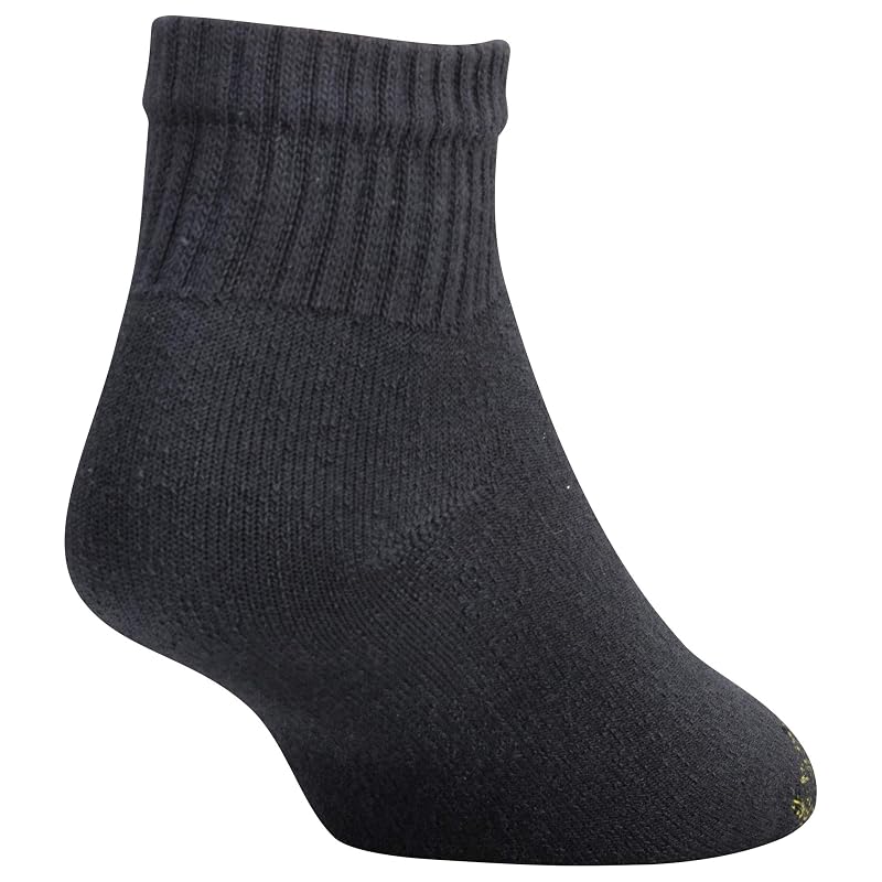 GoldToe Men's 6-Pairs Cotton Ankle Athletic Socks - Black & White, Large