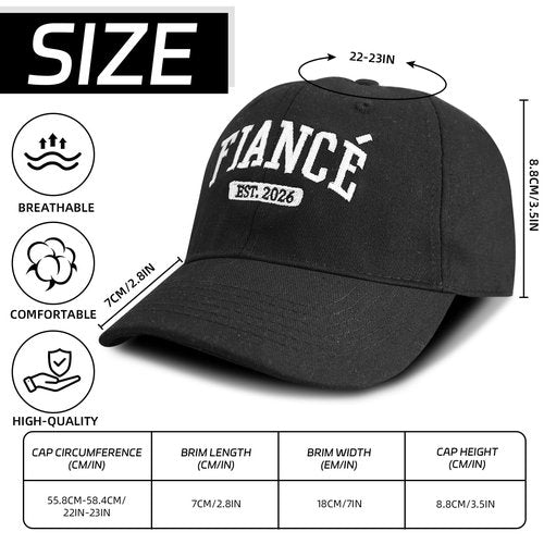 Tmsek Engagement Party Gifts - Newly Engaged Couples Hat, Fiance Gifts for Him Adjustable Embroidered Engaged Gifts for Her Fiancee Baseball Cap Women Men (Est 2026)