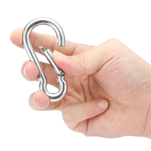 sprookber 316 Stainless Steel Carabiner Clip, 3.15 Inch Marine Grade Heavy Duty Spring Snap Hook for Outdoor, Boat, Hammock, Set of 5