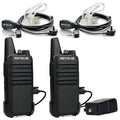 Retevis RT22 Walkie Talkies, Mini 2 Way Radio Rechargeable, VOX Handsfree, Portable, Two-Way Radios Long Range with Earpiece, for Family Road Trip Camping Hiking Skiing(2 Pack, Black)