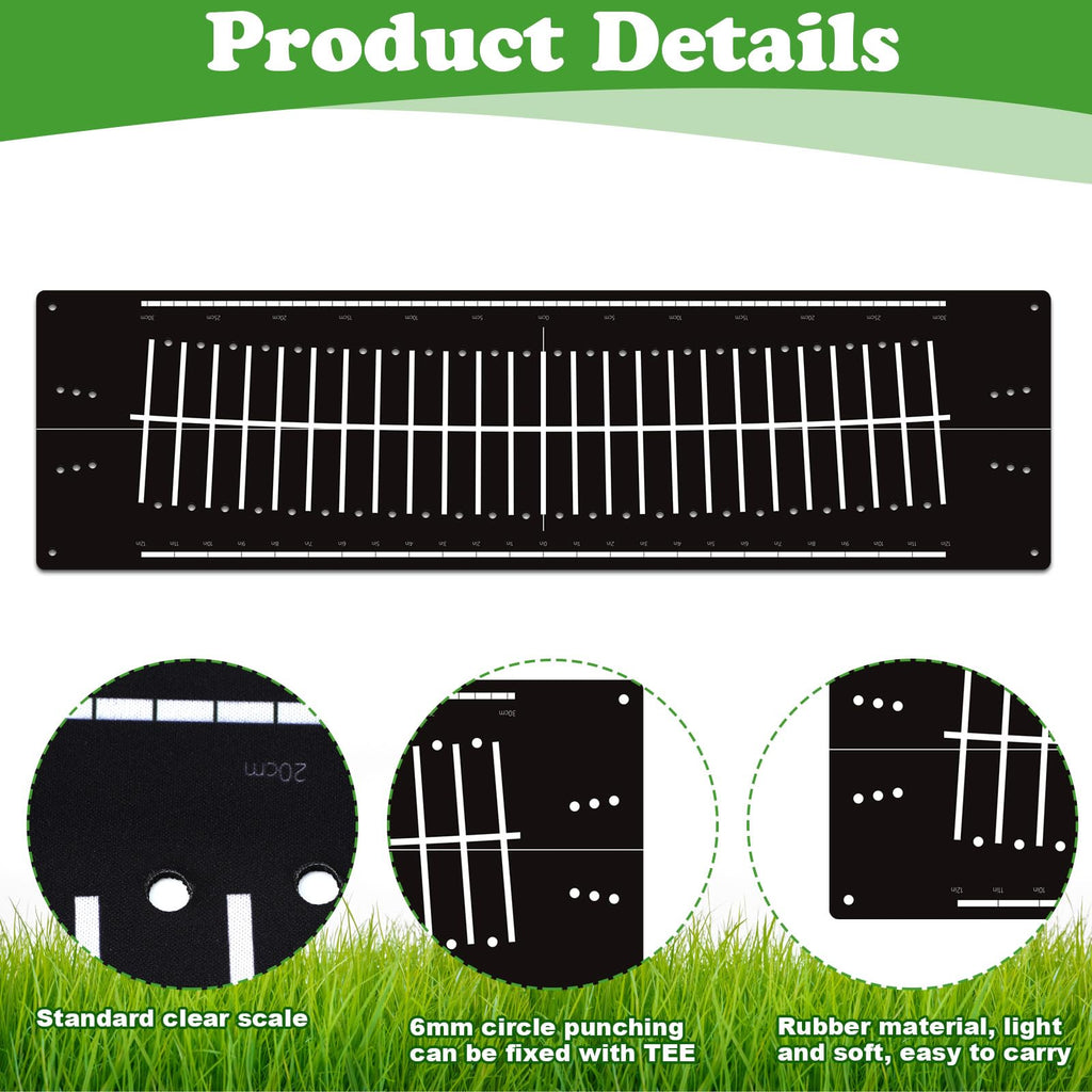 Silipull Golf Putting Mats Practice Indoor 30 x 8.27 Inch Golf Putting Practice Training Aid Alignment Track Green Mat Exercise Putter Training Supplies(Black)