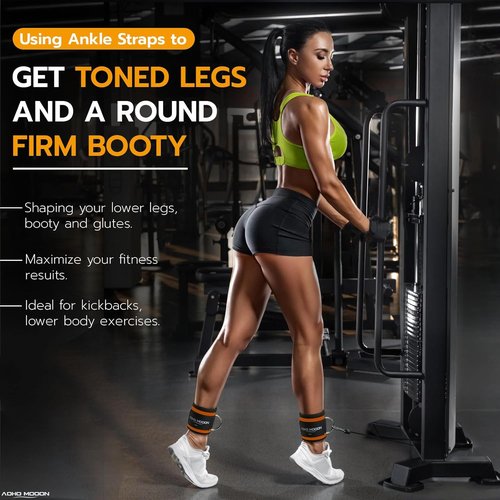 Comfortable Adjustable Ankle Straps - Glute Cuff for Cable Machines | One Size Fits All