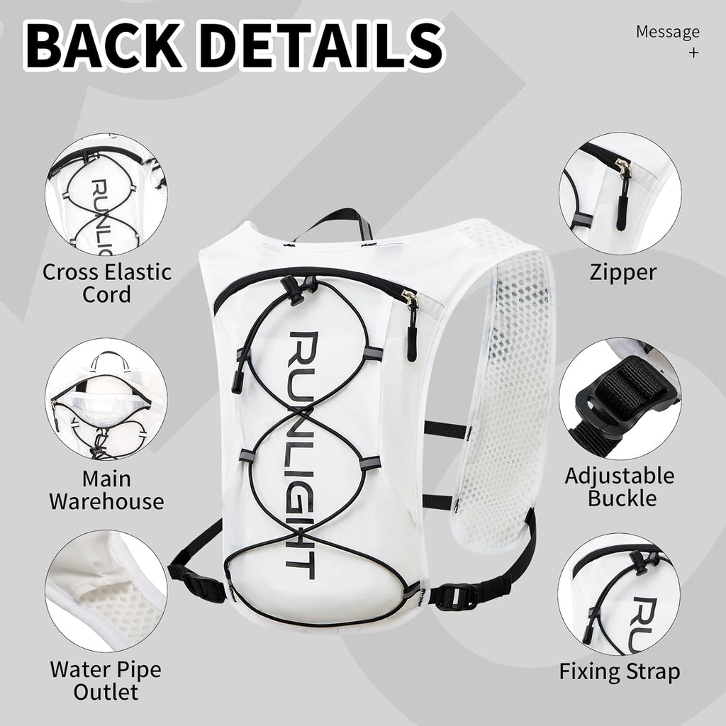 Skiennix Running Vest - Lightweight Hydration Backpack with 1.5L Water Bladder | Ideal for Hiking, Cycling, and Marathons