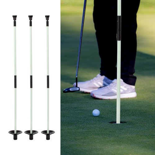 KVMORZE Golf Flagstick, Golf Pole Pin Flagpole Portable Detachable Design, Practice Putting Green Flag Stick for Yard Club, Backyard GolfCourse 3FT Heights Available, 1 Pack (1, Medium)