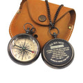 Khybex International to My Son Compass Personalized Pocket Compass with Leather Case/Gift for Son/to My Son Gifts/Mom to Son Gift/Dad to Son/Grandson Gift, Directional Magnetic Pocket Compass