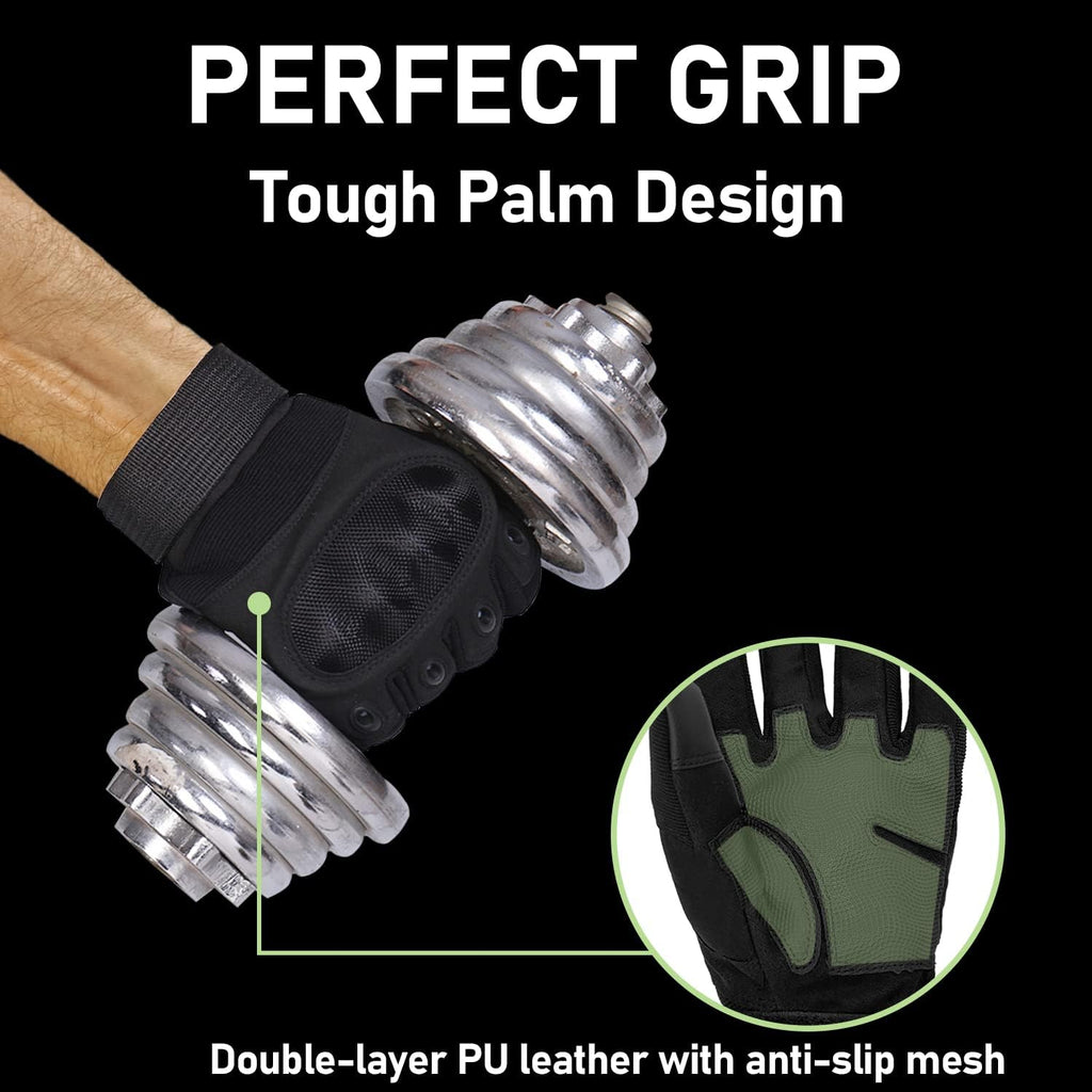 Sutekus Tactical Gloves - Hard Knuckle Design with Touchscreen Fingers for Hiking, Camping & More