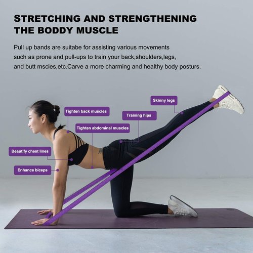 4 Pack Long Resistance Bands Set Fabric for Women Elastic Fitness Bands for Working Out Pull up Assist Exercise Resistance Bands for Men Women Butt and Legs for Home Gym