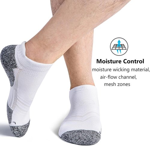 CWVLC No Show Compression Socks - Cushioned Sports Socks for Men & Women | 4 or 8 Pairs