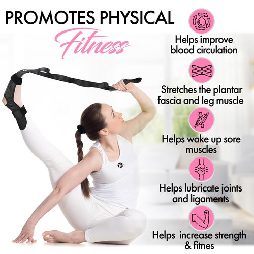 Stretch Strap with Loops for Foot and Calf - Ideal for Physical Therapy, Achilles Tendonitis Relief, and Plantar Fasciitis - Perfect for Yoga, Gymnastics, and Flexibility Training