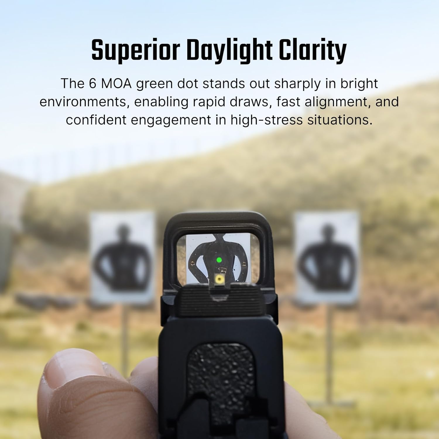 OSIGHT SE 6 MOA Green Dot Micro Sight - Multi-Reticle Enclosed Design with Charging Cover