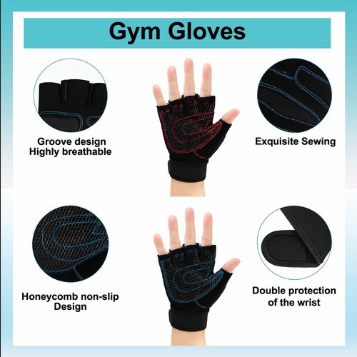 Strenvo Twister Arm Trainer + Gym Gloves – Adjustable Upper Body Resistance Trainer for Arms, Chest, Shoulders & Back – Home Workout Equipment with Non-Slip Gloves for Men & Women (Red)