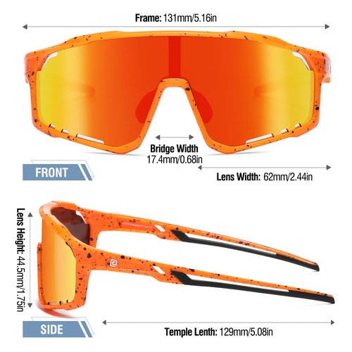 DUCO Kids Sunglasses Youth Baseball UV400 Polarized Sports Lightweight Tennis Running Cycling Glasses for Boys Girls 6-12 Age DK328 (Orange)