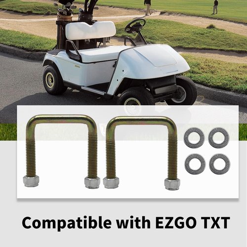 Aynaxcol 72124G01 72618G01 72029G01 Golf Cart Rear Spring U Bolt Leaf Spring Bolts Replacement for EZGO TXT 1994-up Electric and Gas, Includes Nuts (2 Pcs)