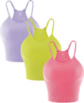 Sunzel Ribbed Crop Tank Top - Seamless Racerback, No Padding, Slim Fit Stretchy Yoga Camisole for Women